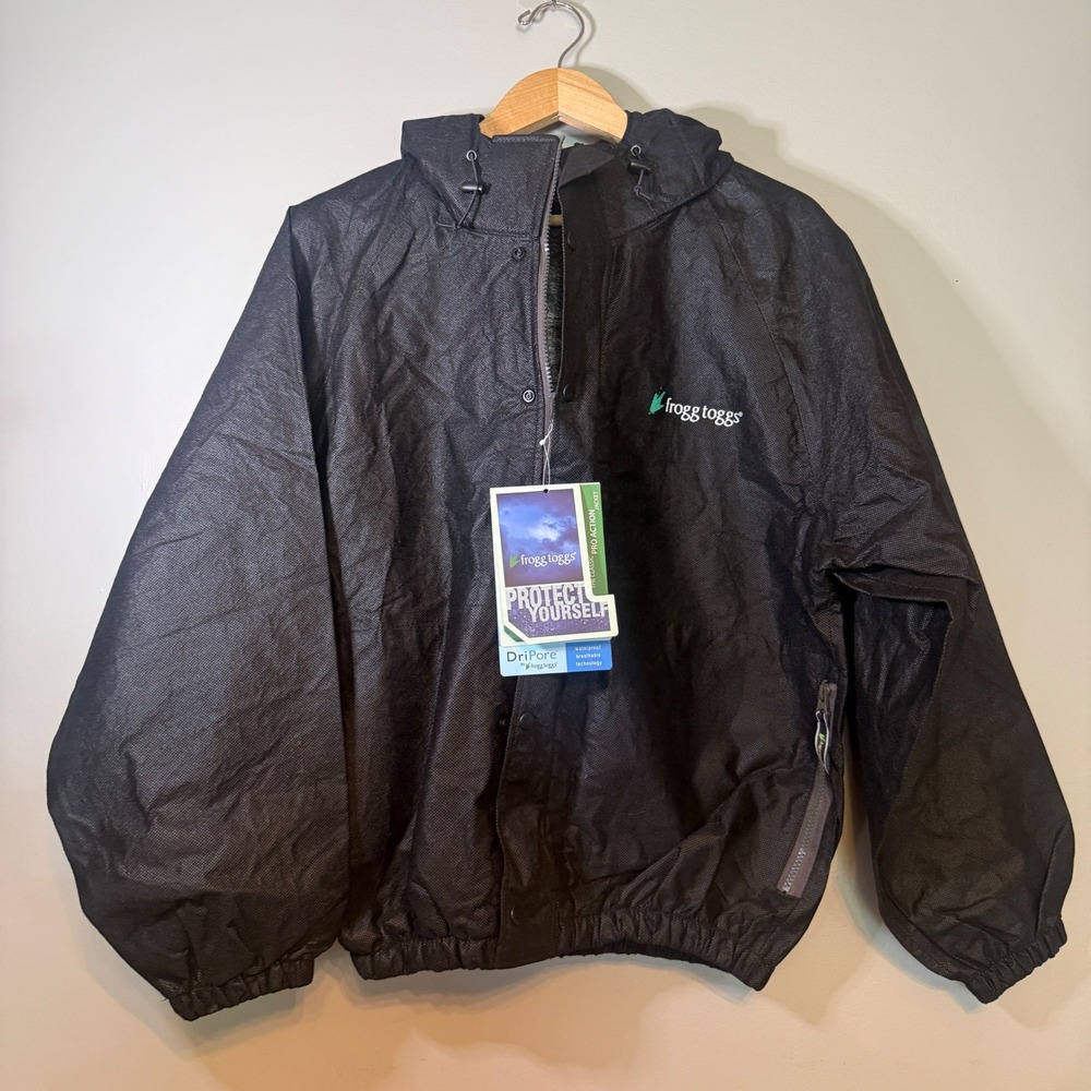 NWT Frogg Toggs Pro Action Rain Jacket Black Small PA63122-01 Waterproof Hooded